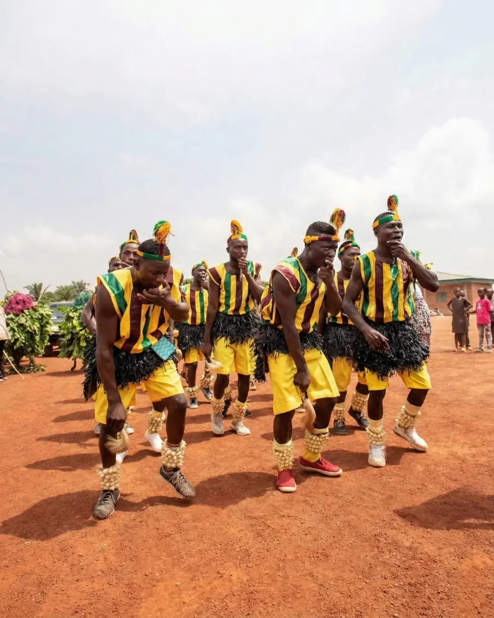 Traditional Ham cultural dancers performing in vibrant traditional costumes